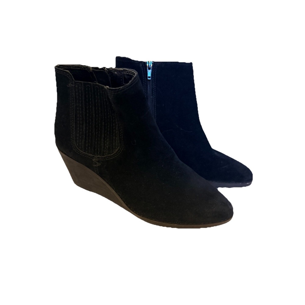 FRYE AND CO. Womens Kaye Black Wedge Heeled Ankle Boots US Size 7
